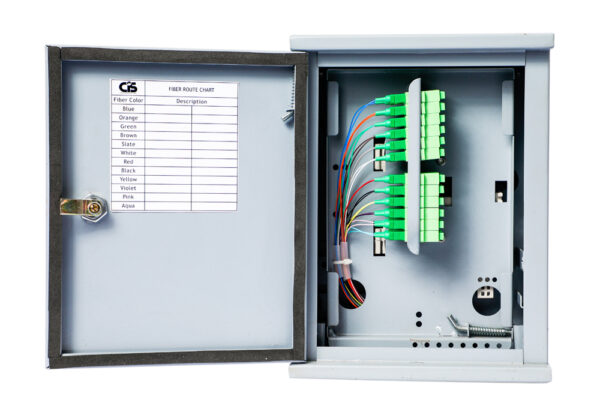 Wall-Mounted Distribution Box (WMDB) 24F for SC/UPC, SCAPC, FC/UPC, FC/APC, LC/UPC, LC/APC connectors